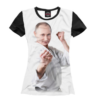 Футболка для девочек Путин в кимоно