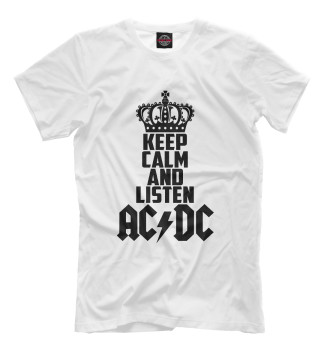 Футболка для мальчиков Keep calm and listen AC DC