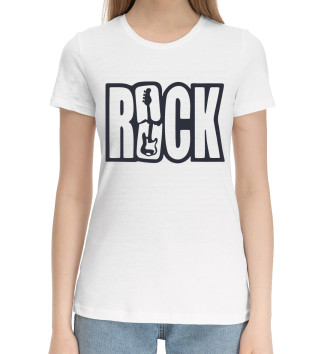 Женская Хлопковая футболка Rock
