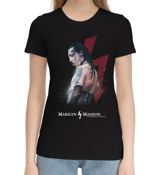 Женская Хлопковая футболка Marilyn Manson Shock-Rock