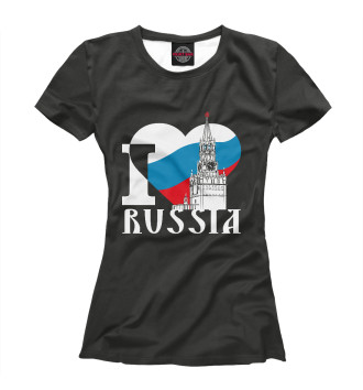 Женская Футболка Я люблю Россию