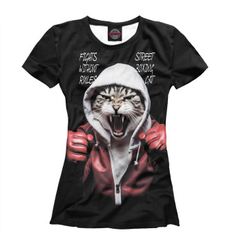 Женская Футболка Street boxing cat