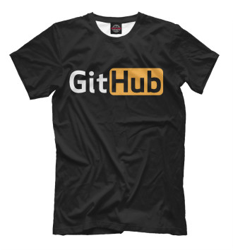 Мужская Футболка GitHub в стиле Pornhub для веб-разработчиков