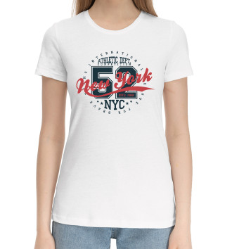 Женская Хлопковая футболка NY 52