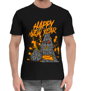 Мужская Хлопковая футболка Happy New Year