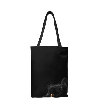 Сумка-шоппер Черная кошка в черной комнате