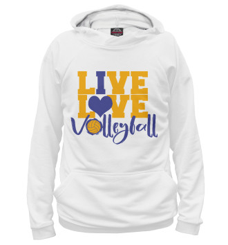 Мужское Худи Live! Live! Volleyball!