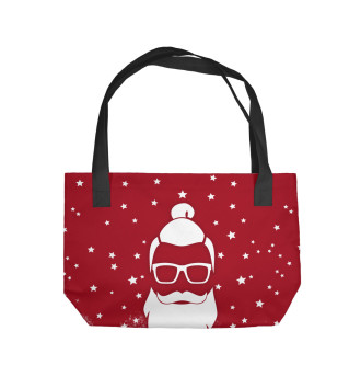 Пляжная сумка Дед Мороз хипстер