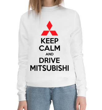 Женский Хлопковый свитшот Будь спок и води Mitsubishi