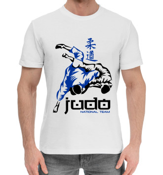 Мужская Хлопковая футболка Борьба дзюдо