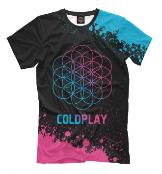 Мужская Футболка Coldplay Neon Gradient (colors)