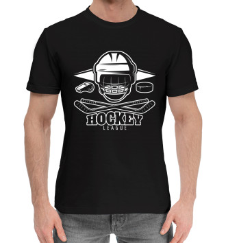 Мужская Хлопковая футболка Hockey league