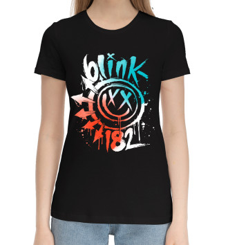 Женская Хлопковая футболка Blink 182