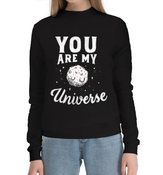 Женский Хлопковый свитшот You are my universe