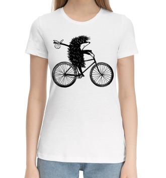 Хлопковая футболка Ежик на велосипеде