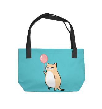 Пляжная сумка Котик с шариком