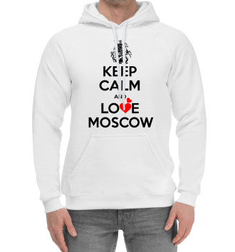 Хлопковый худи Будь спок и люби Москву