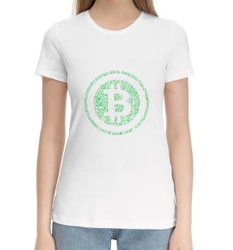 Женская Хлопковая футболка Bitcoin / Биткоин