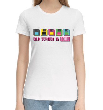 Женская Хлопковая футболка Old School