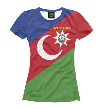 Женская Футболка Azerbaijan - герб и флаг