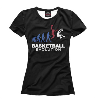 Футболка для девочек Эволюция баскетбола