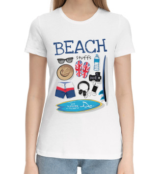 Женская Хлопковая футболка Beach