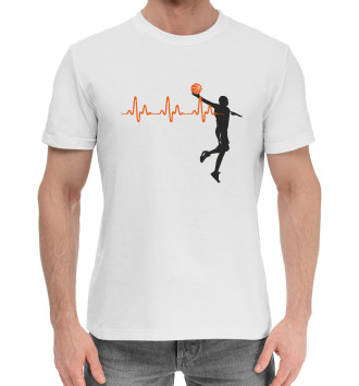 Мужская Хлопковая футболка Баскетбольный пульс