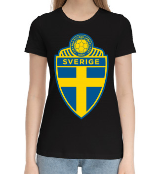 Женская Хлопковая футболка Сборная Швеции