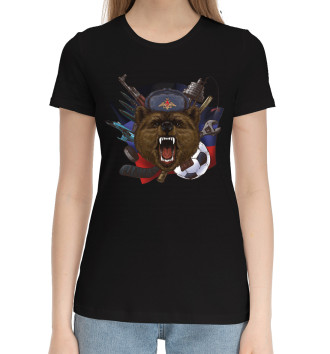 Женская Хлопковая футболка Русский медведь