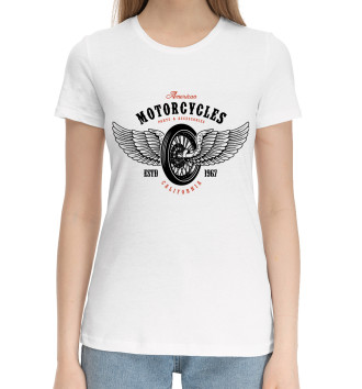 Женская Хлопковая футболка American motorcycle