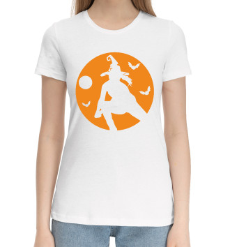 Женская Хлопковая футболка Волейбольная ведьма