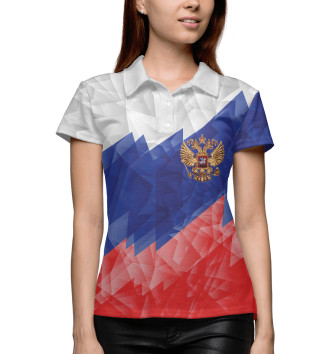 Женское Поло Флаг России динамичный