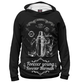 Мужское Худи Forever young, forever Barman