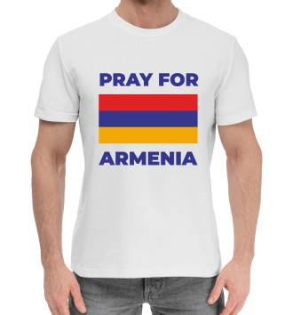 Мужская Хлопковая футболка Pray For Armenia