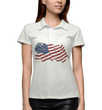 Женское Поло Флаг США