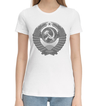 Женская Хлопковая футболка Государственный Герб СССР