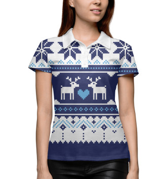Поло Скандинавский свитер с оленями