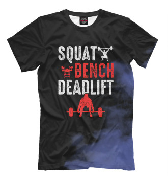 Мужская Футболка Squat Bench Deadlift Gym