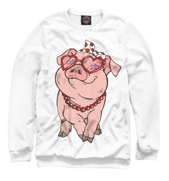 Свитшот для девочек Свинка модница