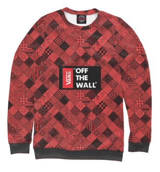 Женский Свитшот Vans of the wall (Red and Black)