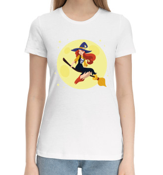 Женская Хлопковая футболка Ведьмочка