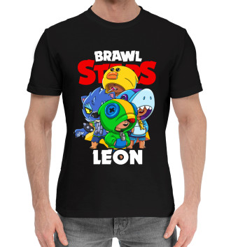 Мужская Хлопковая футболка Brawl Stars, Leon