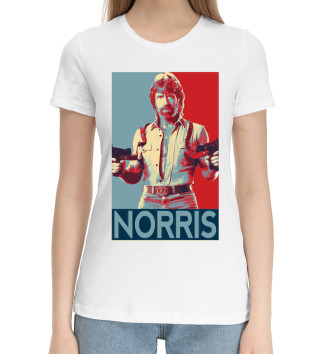 Женская Хлопковая футболка Чак Норрис