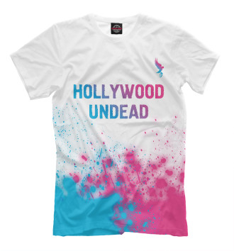 Мужская Футболка Hollywood Undead Neon Gradient (брызги)