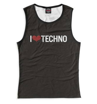 Майка для девочек I Love Techno