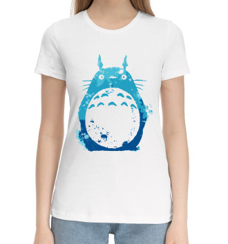 Женская Хлопковая футболка Blue Totoro