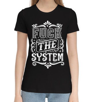 Хлопковая футболка Fuck the system