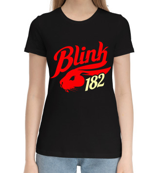 Женская Хлопковая футболка Blink 182