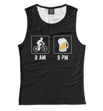 Женская Майка Утром - велосипед, вечером - по пиву!