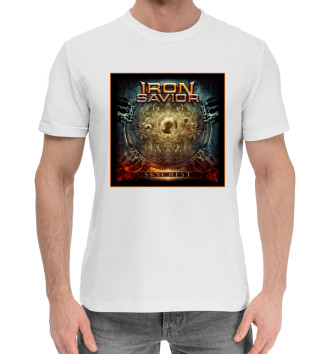 Мужская Хлопковая футболка Iron Savior band